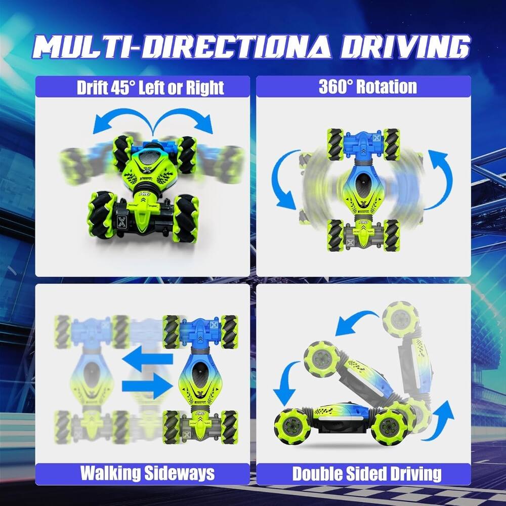 MULTI-DIRECTIONAL DRIVING

- Drift 45° Left or Right
- 360° Rotation
- Walking Sideways
- Double Sided Driving