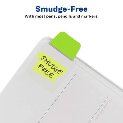 Smudge-Free  
With most pens, pencils and markers.  

FREE SMUDGE SPRING OF DAY FIRST