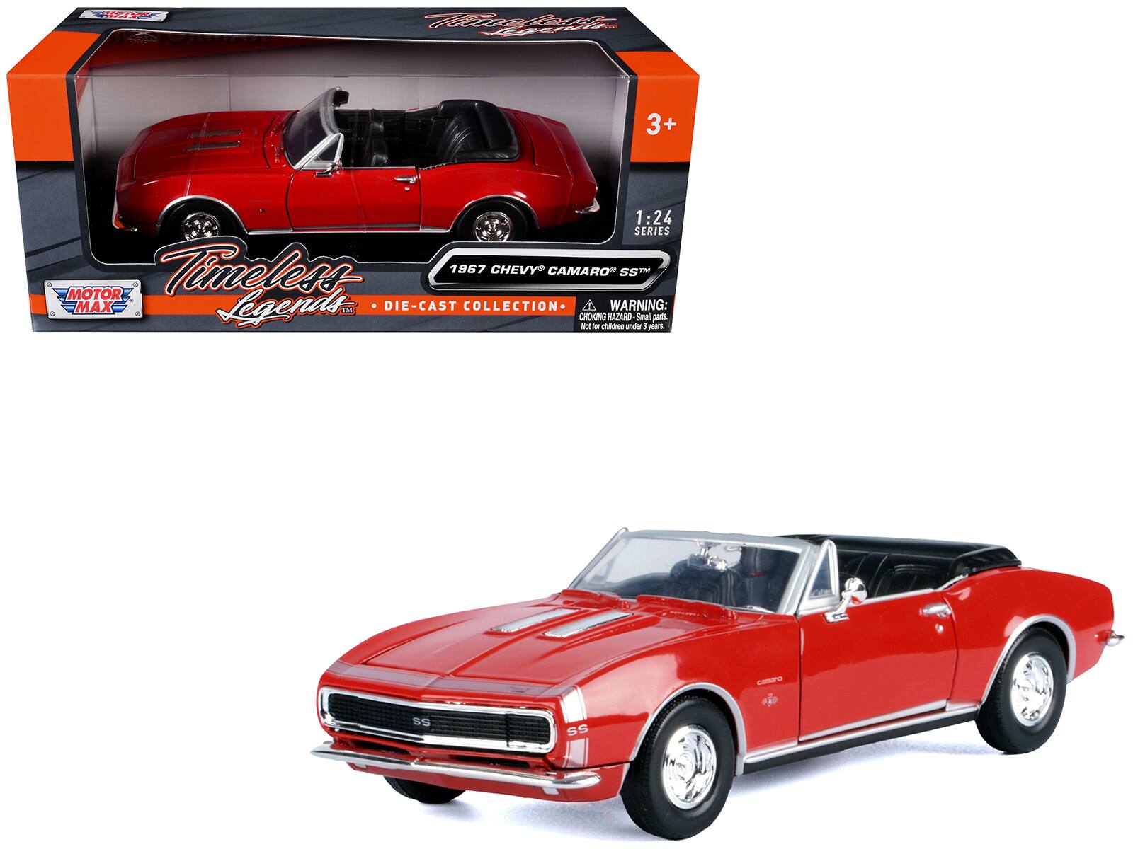 1967 Chevrolet Camaro SS Convertible Burgundy 1/24 Diecast Model Car by Motormax price history on PriceWatchPro