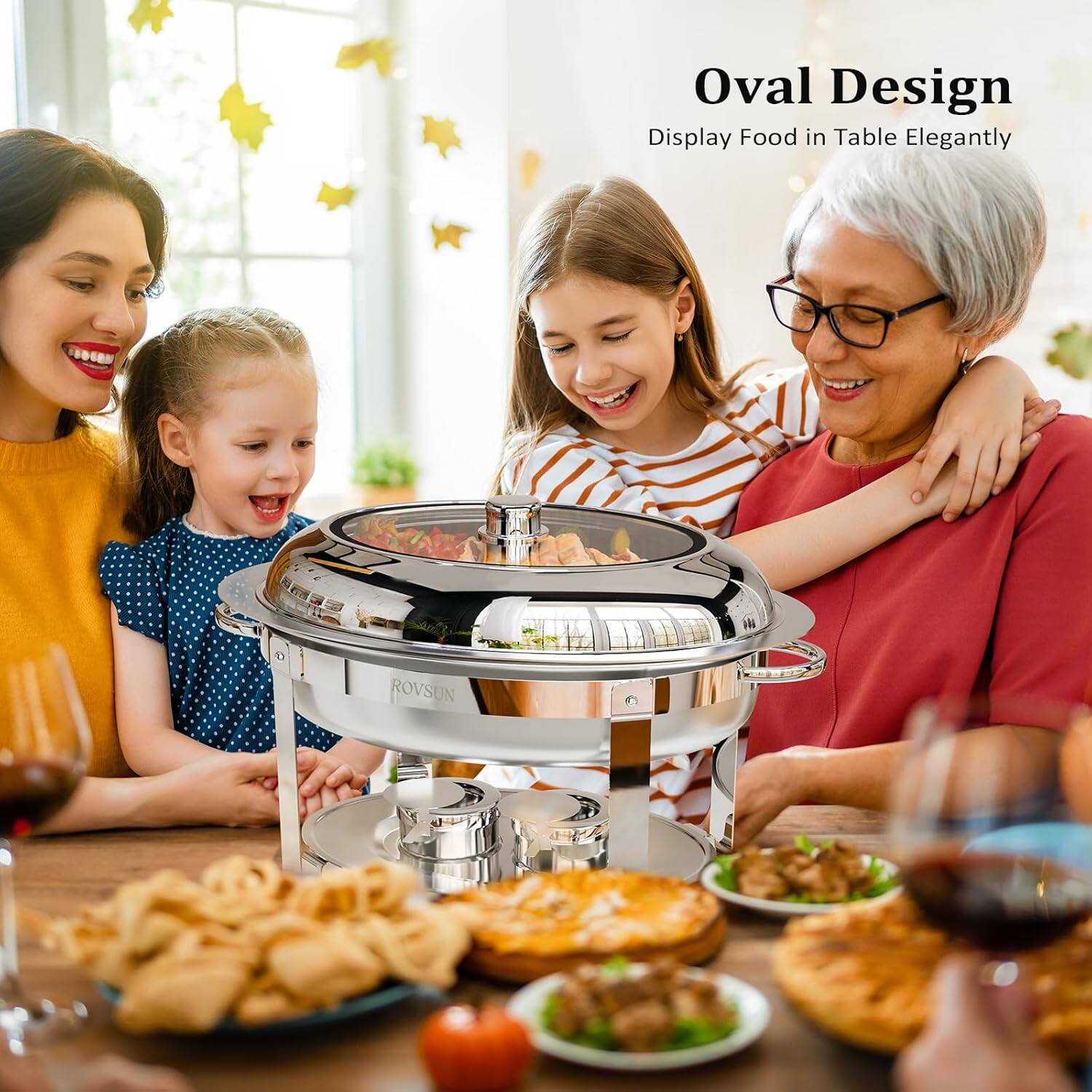 Oval Design  
Display Food in Table Elegantly