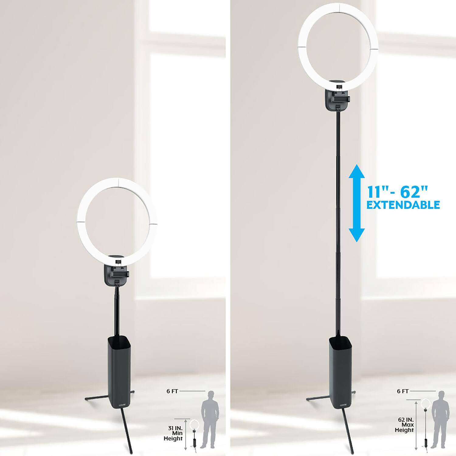 11" - 62" EXTENDABLE

6 FT

31 IN. Min Height

62 IN. Max Height