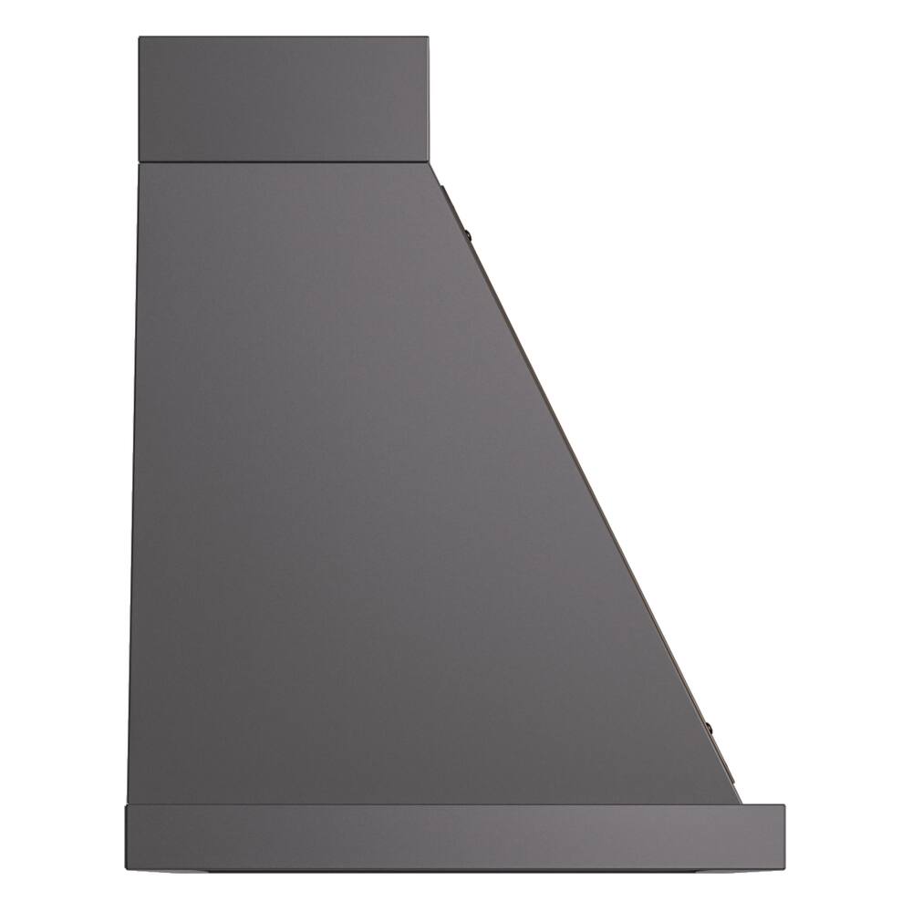 Alt View 3. ILVE - ILVE Nostalgie II Noblesse 36 inch Ducted Wall Mount Range Hood with 600 CFM (Graphite Matte, Burnished Trim) - Graphite Matte.
