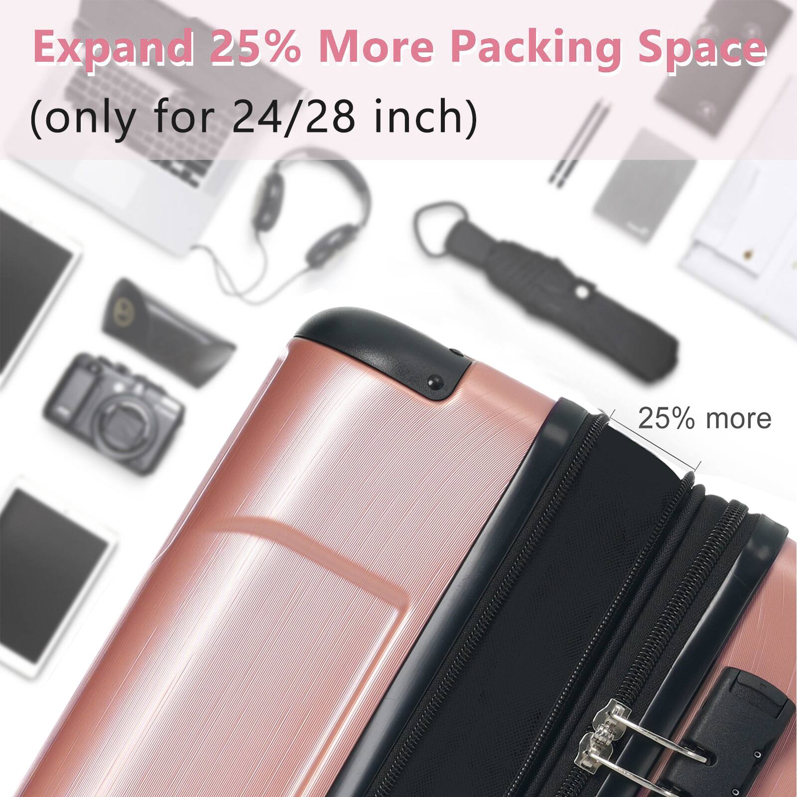 Expand 25% More Packing Space (only for 24/28 inch)

25% more