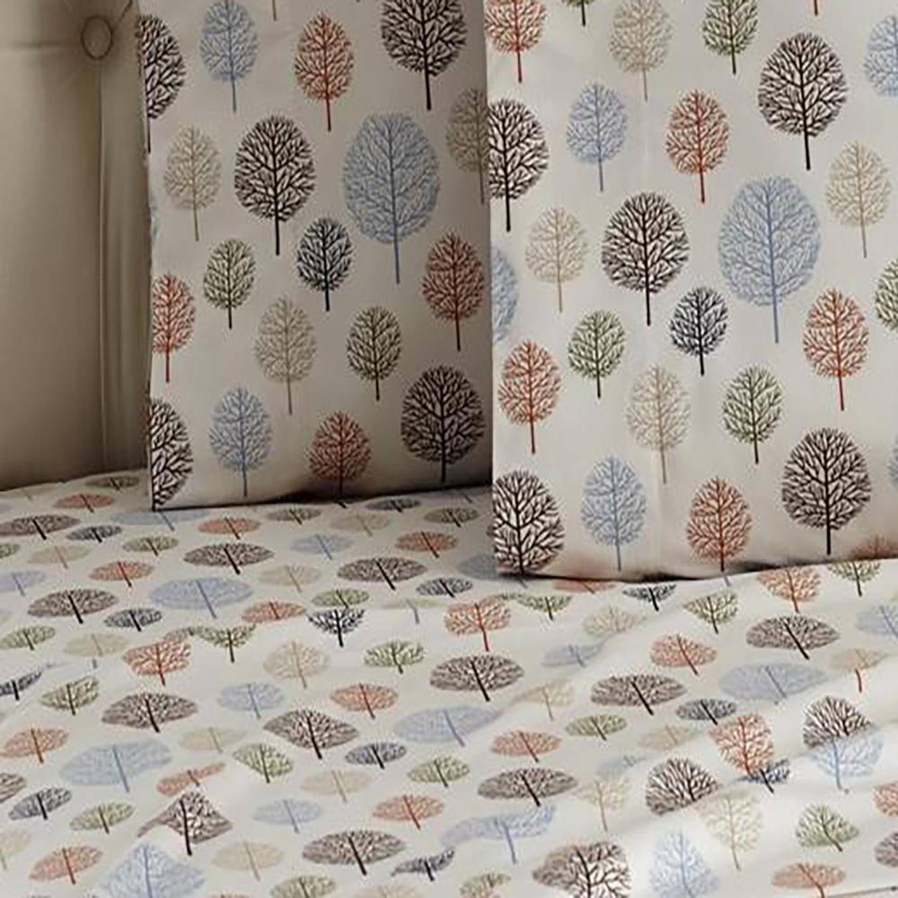 Alt View 1. Shavel Home Products - Shavel Micro Flannel Printed Sheet Set - Queen Flat/Fitted Sheet 92x108/80x60x18" 2-Pillowcase 21x32" - Trees - Trees.