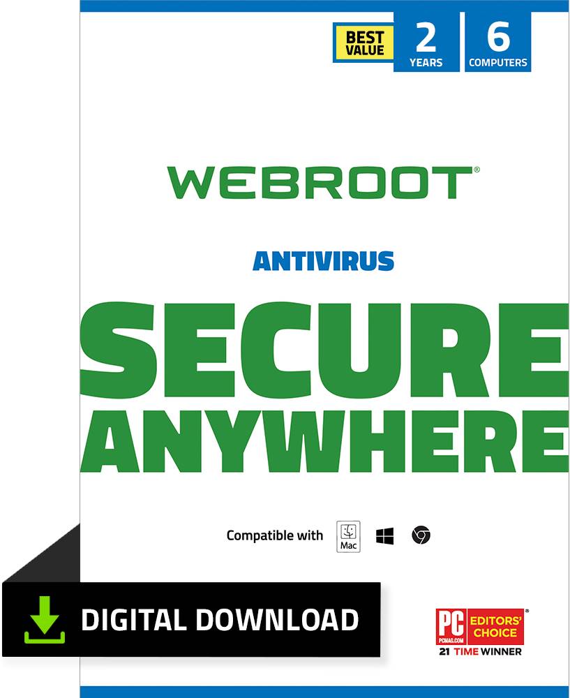 Webroot - Antivirus Protection and Internet Security – Software (6 Devices) (2-Year Subscription) [Digital]
