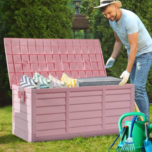 Alt View 9. Winado - 75 Gallon Portable Foldable Fast Installation Garden Storage Box with 2 Wheels for Indoor Outdoor - Pink.