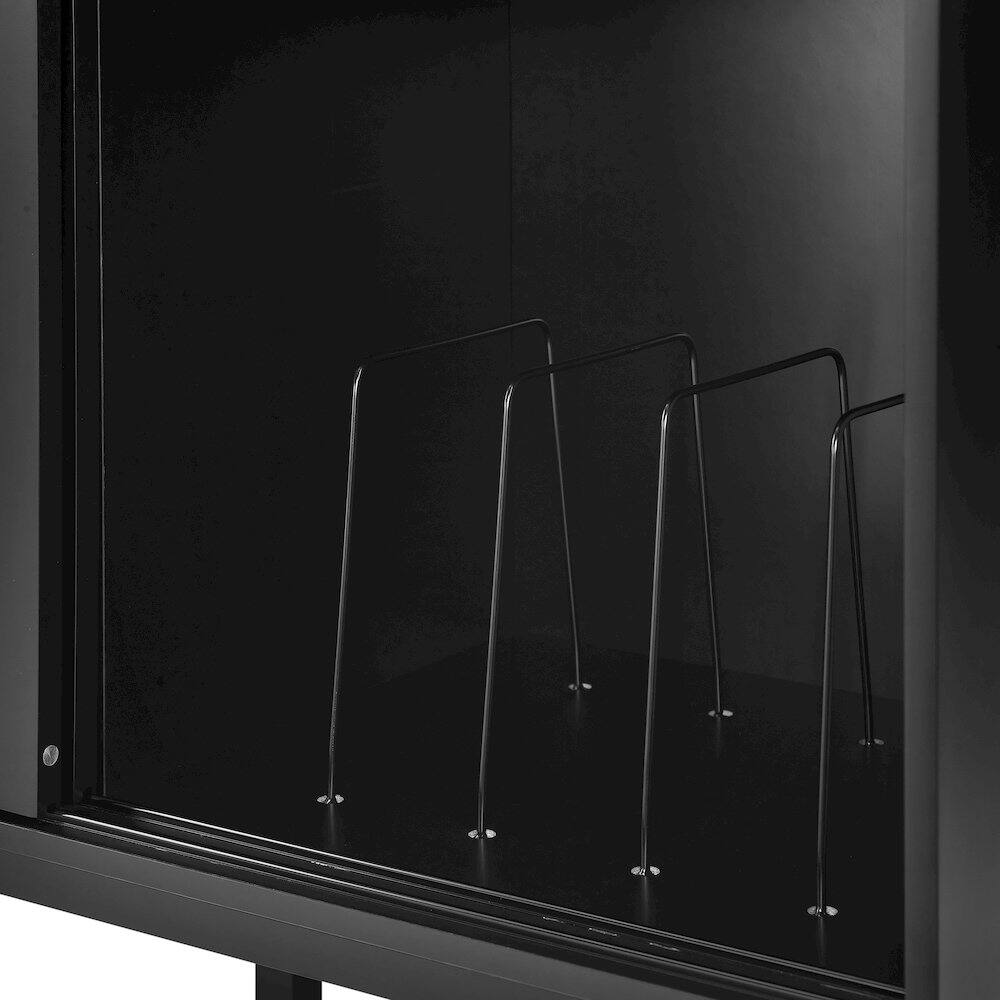 Alt View 7. Crosley Furniture - Asher Large Record Player Cabinet With Vinyl Storage - Matte Black.