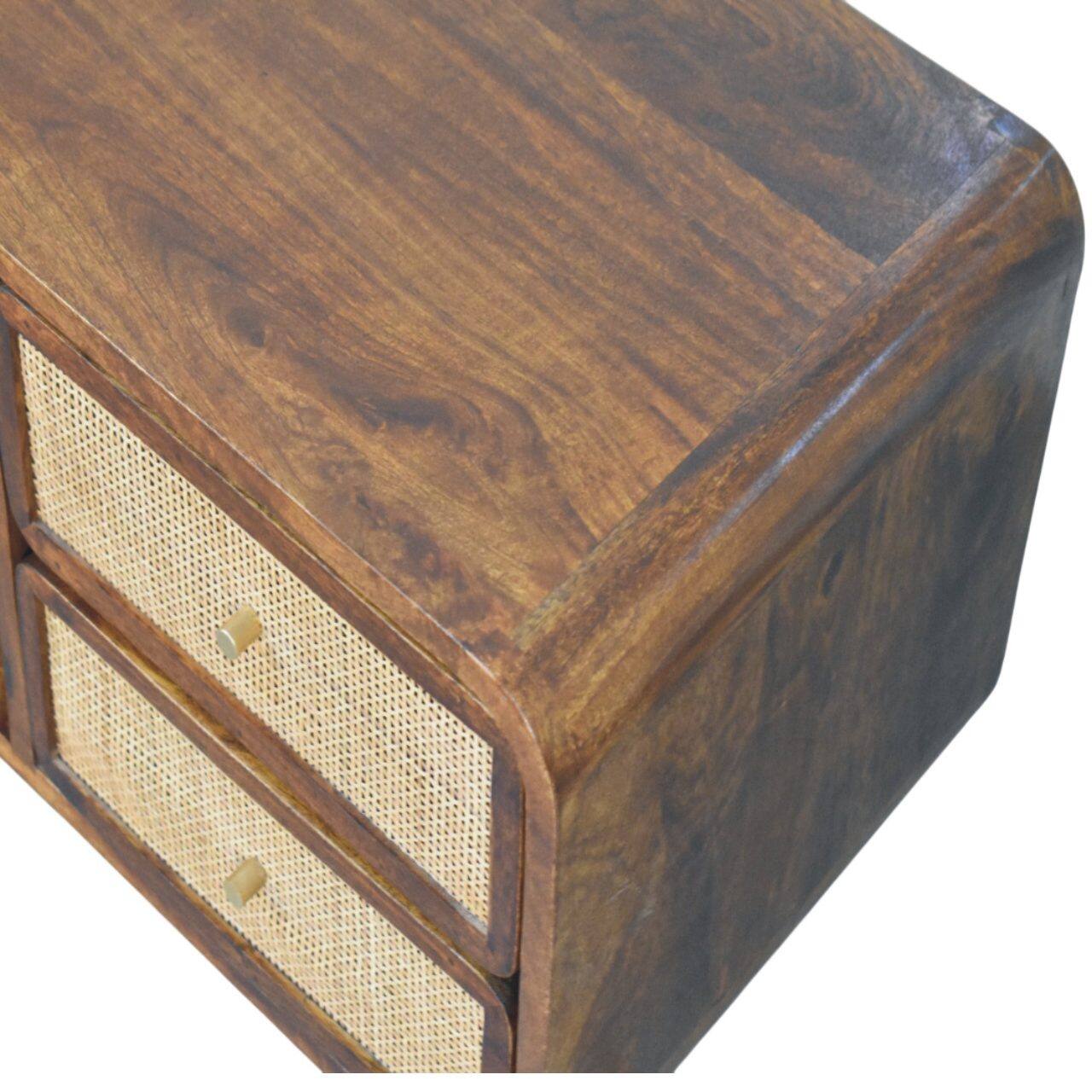 Alt View 2. Artisan Furniture - Artisan Furniture Solid Wood Larissa 4 Drawer Chestnut Media Unit, 2 Open Slots, Dark Brown - Brown.