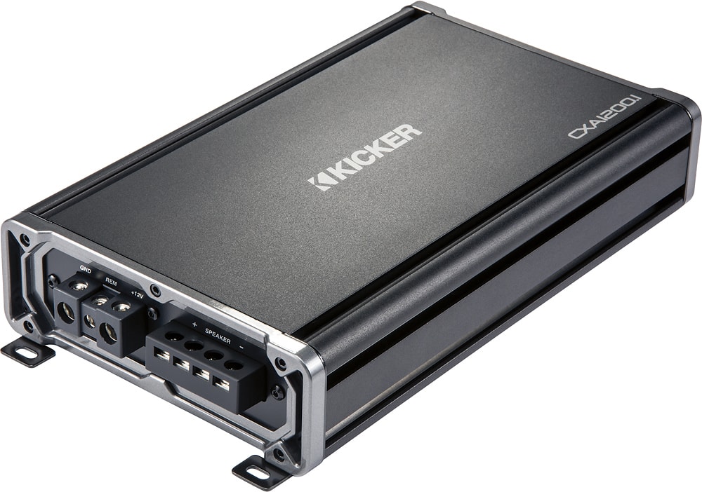 Left. KICKER - CX Series 1200W Class D Mono Amplifier with Variable Low-Pass Crossover - Black.