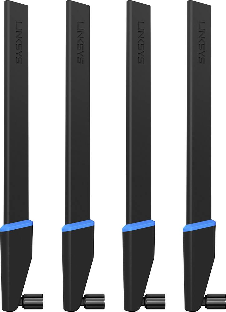 Front. Linksys - High-Gain Antennas (4-Pack) - Black/Blue.