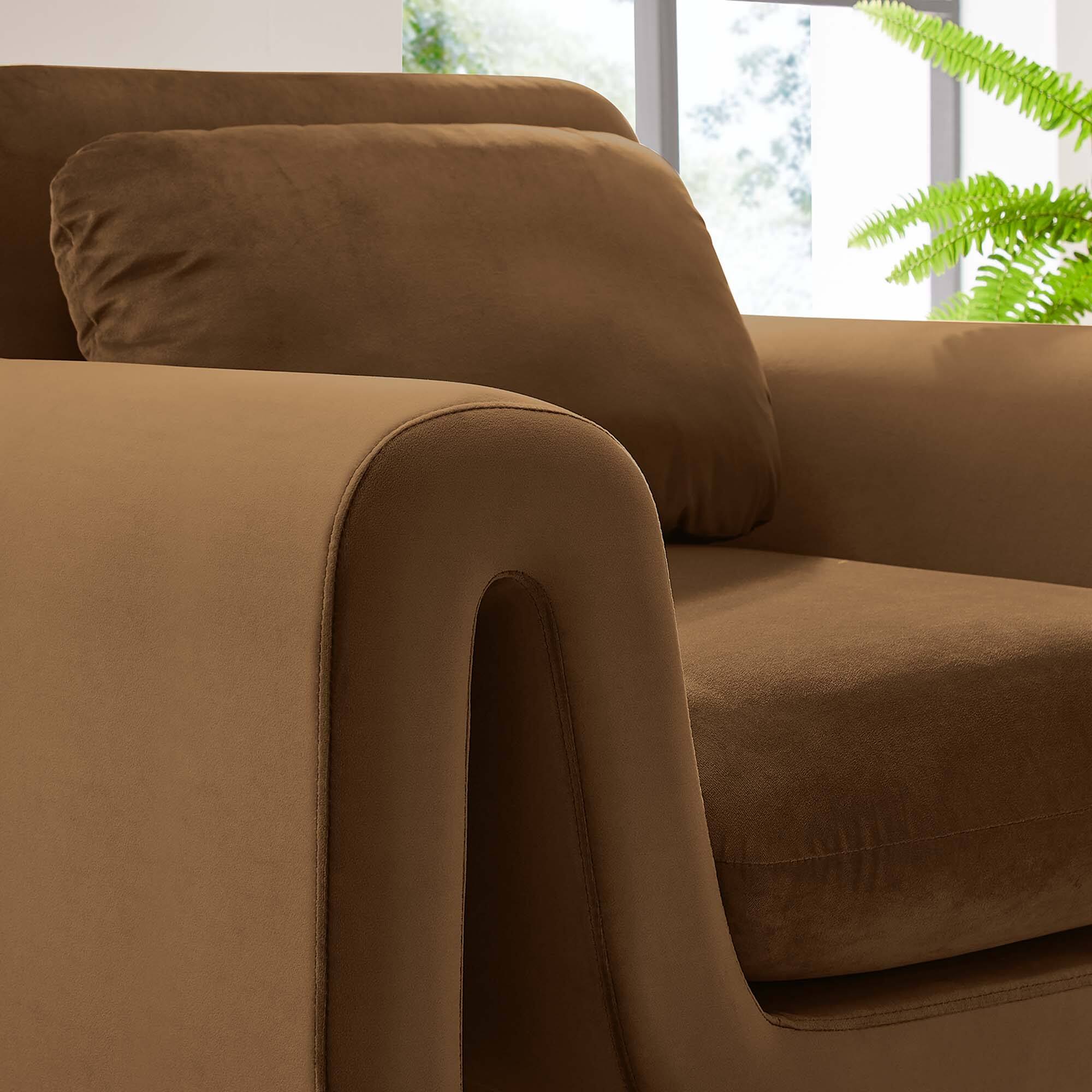 Alt View 5. Modway - Waverly Performance Velvet Armchair by Modway - Brown.