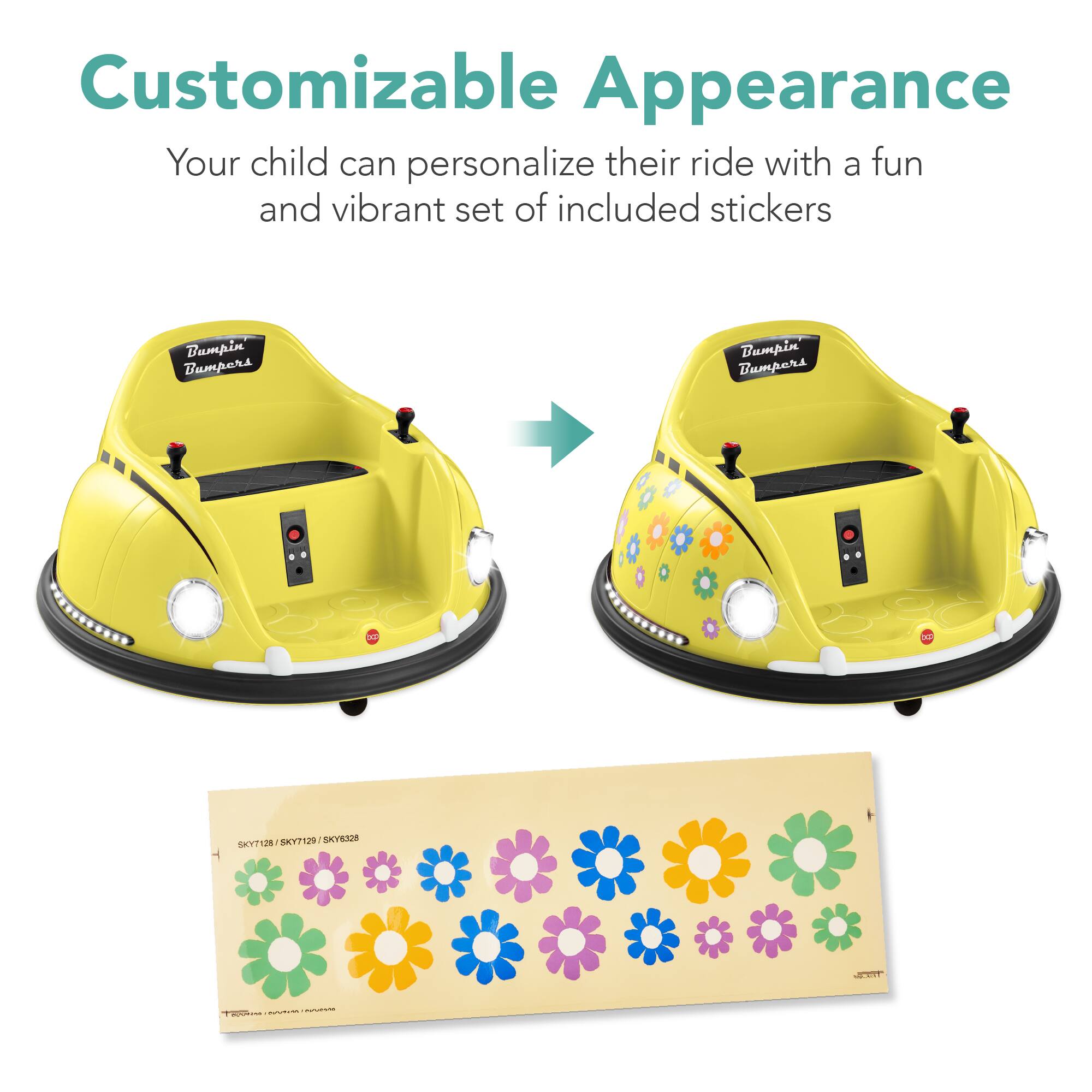 Customizable Appearance: Your child can personalize their ride with a fun and vibrant set of included stickers.