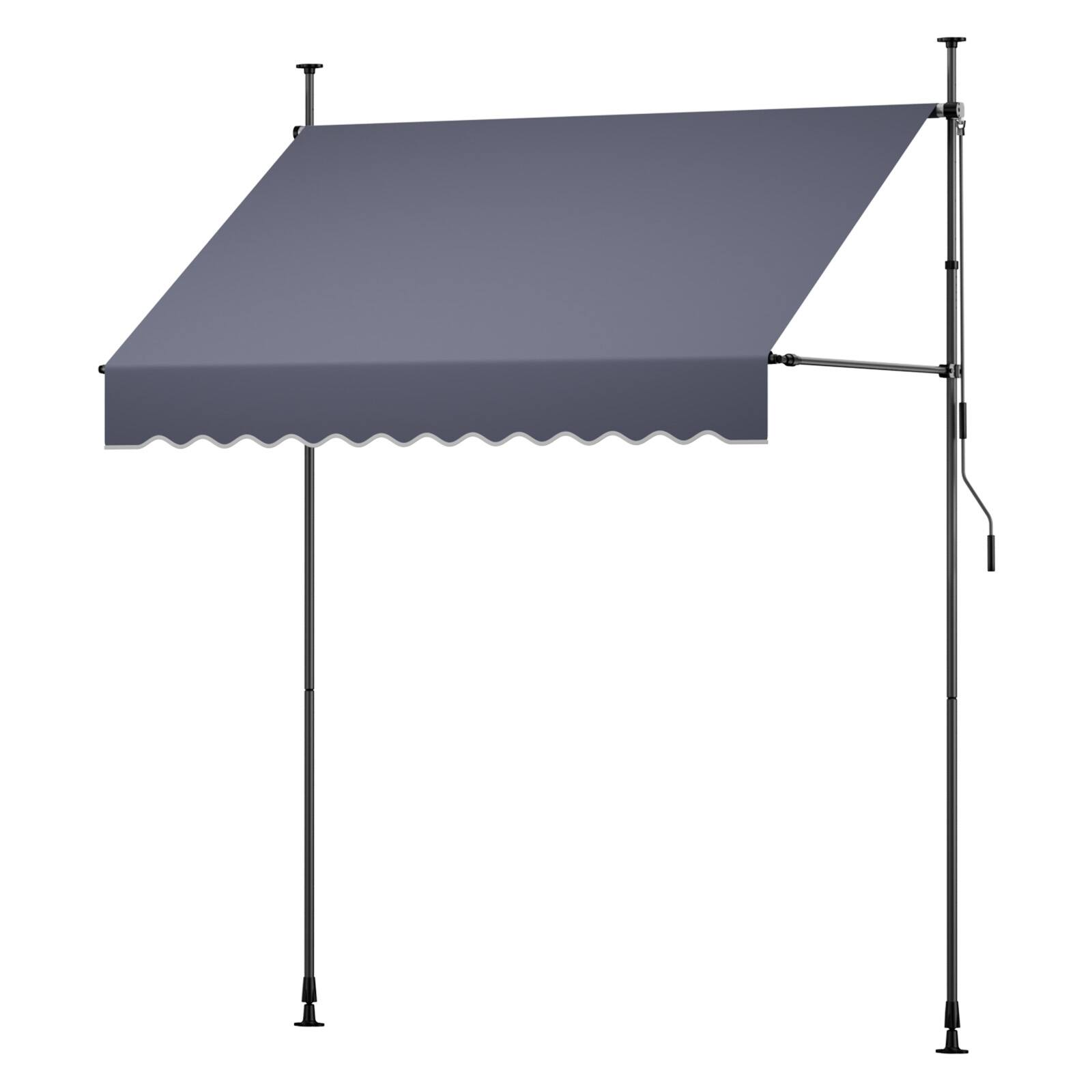 Alt View 5. VEVOR - Manual Retractable Awning, 78" Outdoor Retractable Patio Awning Sunshade Shelter, Height Adjustable Patio Door - Dark Gray.
