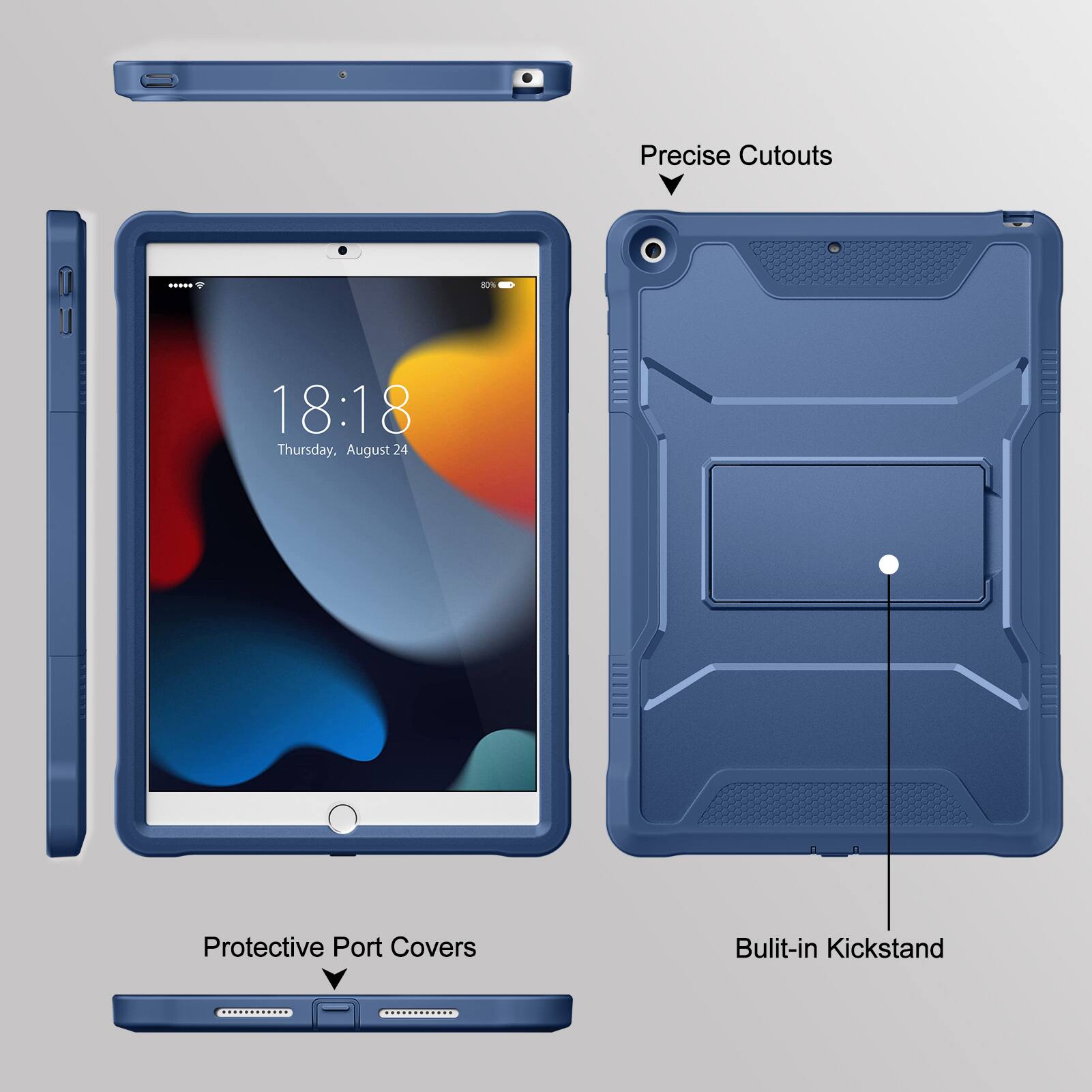 Precise Cutouts  
Protective Port Covers  
Built-in Kickstand