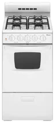 Front. Amana - 20" 2.6 Cu. Ft. Freestanding Gas Range - White.