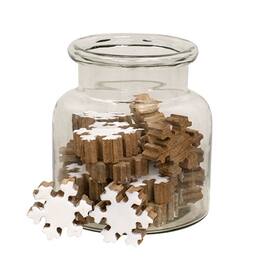 BreeBe - Jar of 20 Enamel & Wood Snowflakes - White