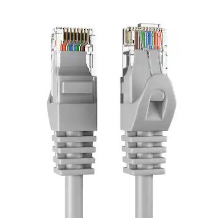 Front. Cables Direct Online - Cat5e Ethernet Cable 6ft, 350MHz UTP LAN Network Patch Cord for PC Modem Router TV Printer Console - Gray.