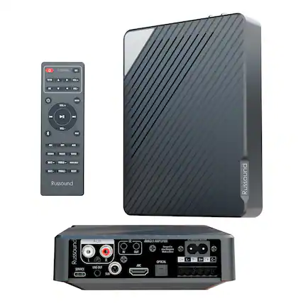 Sure, here is the corrected and grouped text from the image:
---
**Remote Control:**
- TV CONTROL
- TV IN
- VOL +
- VOL -
- OK
- MUTE
- VOL +
- VOL -
- PAIR
- ABC
- OPT
- AUX
- MOVIE
- MUSIC
- VOICE
- BASS +
- TREBLE +
- MIDA BASS
- BASS -
- TREBLE -
- RESET
- Russound
**Amplifier:**
- Russound
- AVA3.1 AMPLIFIER
- Designed in New York, Made in China
- AUX
- IR IN
- IR OUT
- SERVICE
- LINE OUT
- SUB
- ARC
- OPTICAL
- L+ L- R- R+ C+
- Russound
**Additional Text:**
- Russound
- Russound
- Russound
- Russound
- Russound
- Russound
- Russound
- Russound
- Russound
- Russound
- Russound
- Russound
- Russound
- Russound
- Russound
- Russound
- Russound
- Russound
- Russound
- Russound