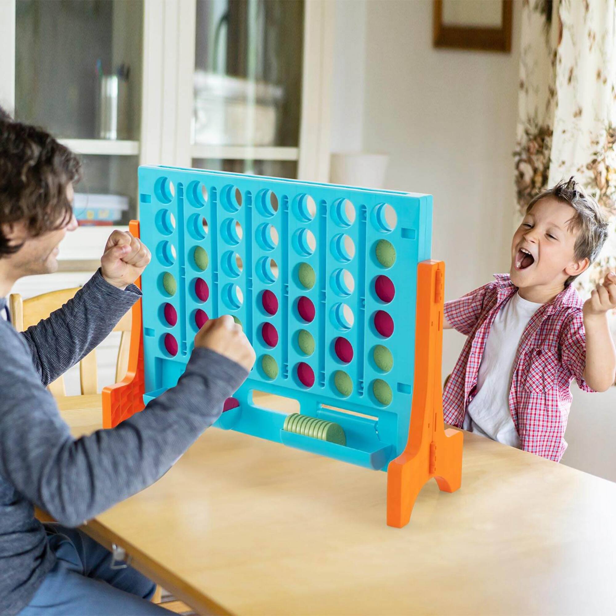 Alt View 1. Costway - Costway Wall Mounted or Tabletop Giant 4 in a Row Jumbo 4-to-Score Connect Game Set - Orange,Blue.