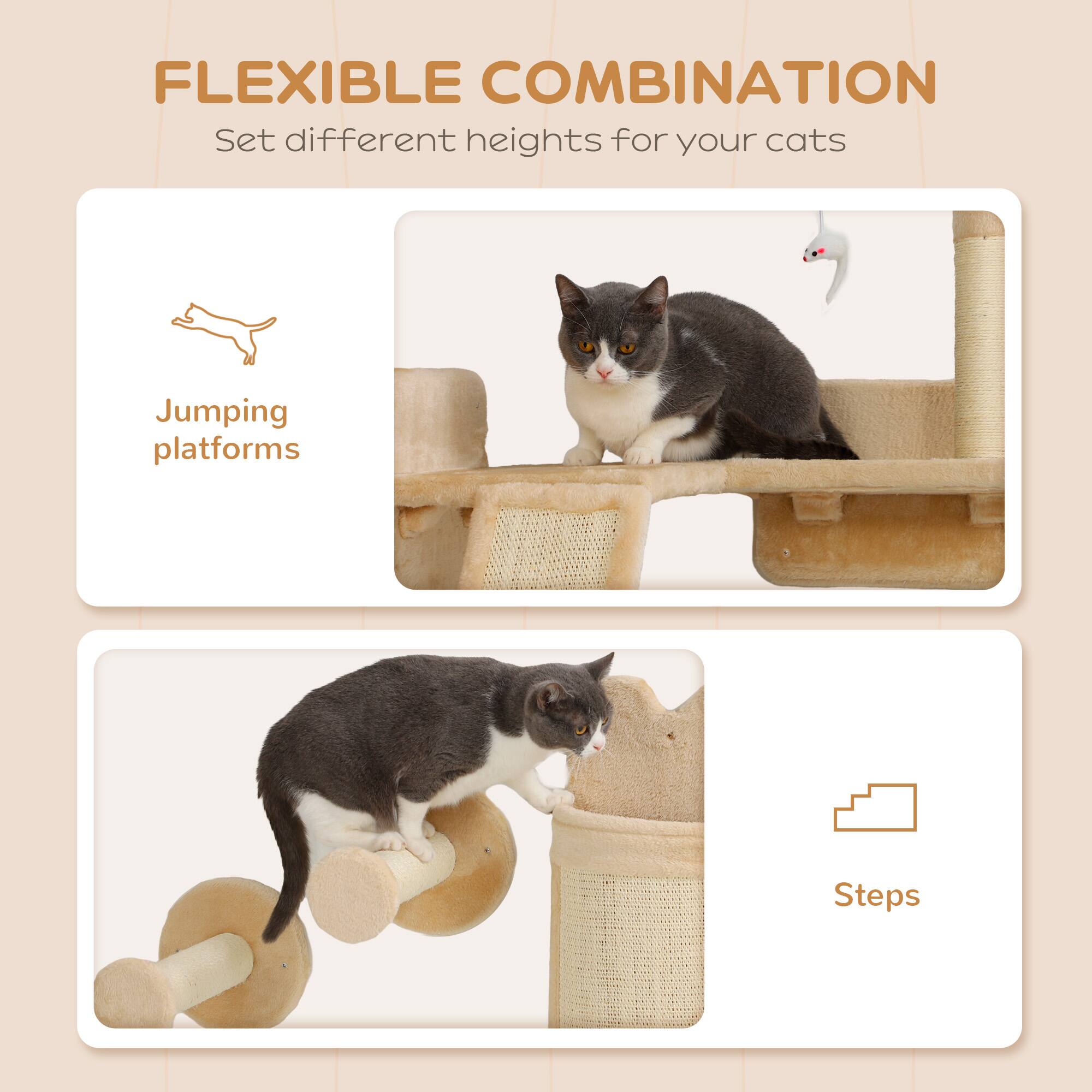 FLEXIBLE COMBINATION  
Set different heights for your cats  

Jumping platforms  

Steps