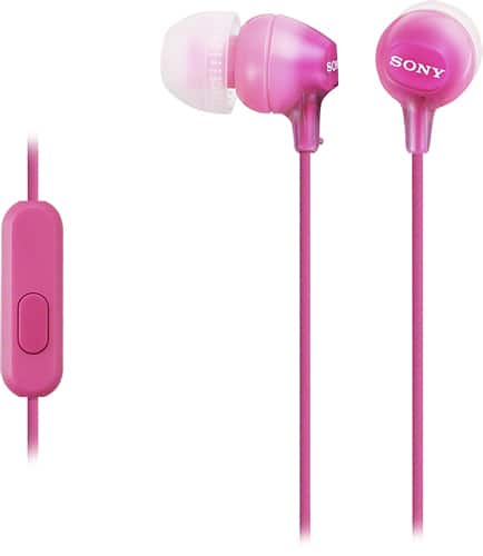 Front. Sony - EX Series Earbud Headphones - Pink.