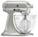 Angle. KitchenAid - KSM155GBSR Artisan Designer Series Tilt-Head Stand Mixer - Sugar Pearl Silver.