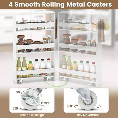 4 Smooth Rolling Metal Casters, 360° Lockable Design, 360° Easy Movement