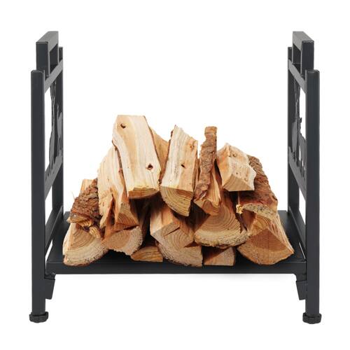 Alt View 7. Winado - 18in Firewood Log Rack - Steel Fireplace Storage Holder for Indoor/Outdoor Garden - Black.