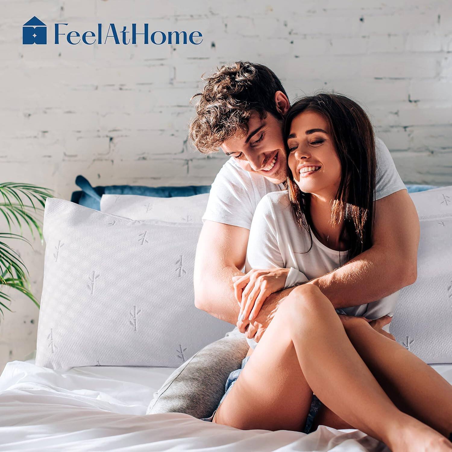 Alt View 3. FeelAtHome - Derived from Bamboo Cooling Pillow Cover Waterproof - 20 x 54 Inches (Body Pillow)-Soft Zippered Pillow Cover Pillowcase - White.