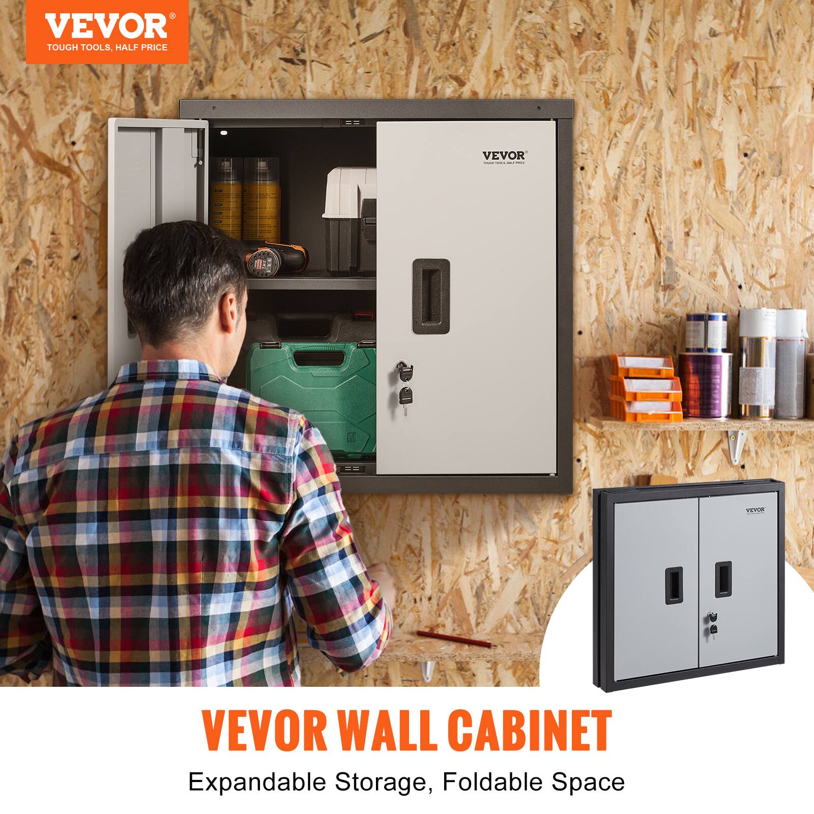 VEVOR TOUGH TOOLS, HALF PRICE

VEVOR WALL CABINET
Expandable Storage, Foldable Space
