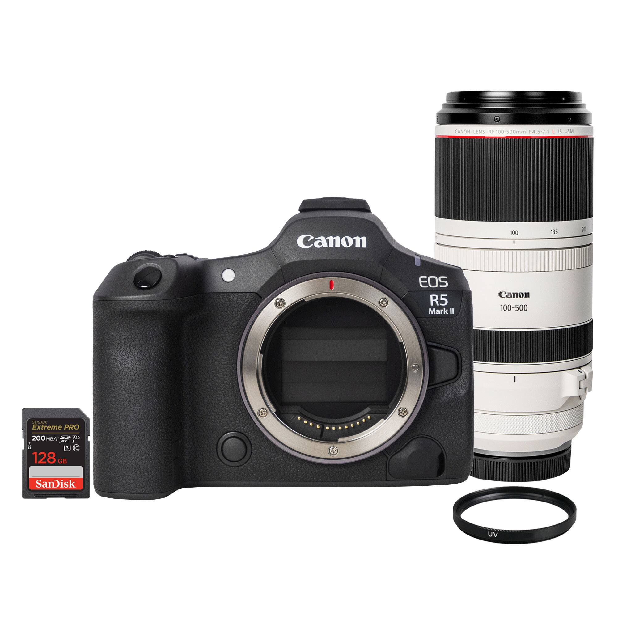 CANON LENS DE F100-500mm 4.5-7.1 L IS USM Canon 100-500 Sancioa Extreme PRO 200 U V YM a w D 128 GB SanDisk UV