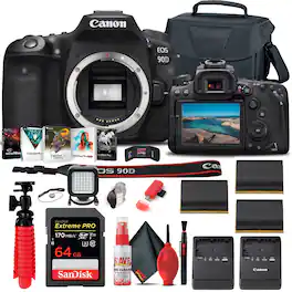Canon - EOS 90D DSLR Camera (Body Only) (3616C002) + 64GB Card + Case + More