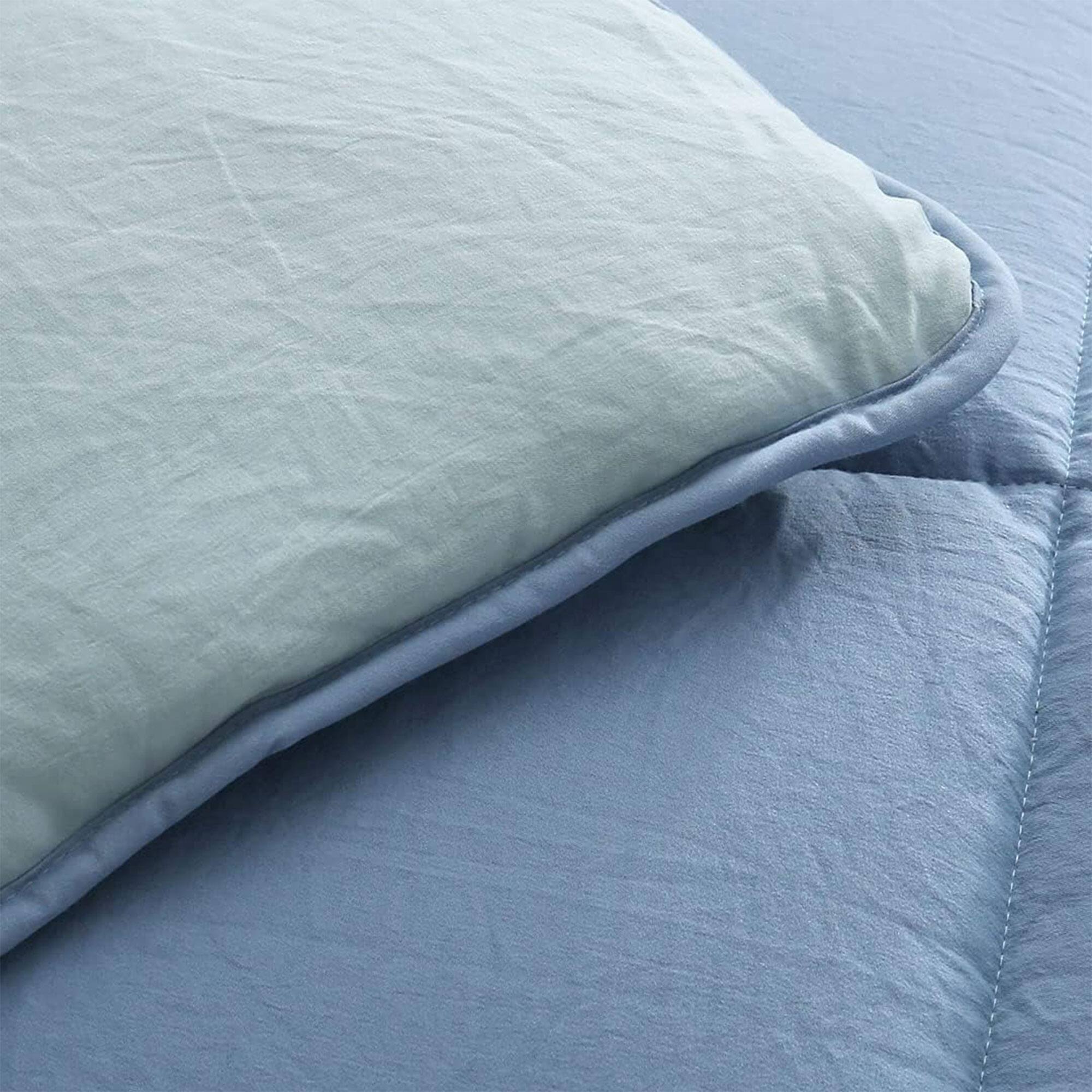Alt View 7. APSMILE - APSMILE Reversible All Season Down Alternative Full Queen Comforter, Light Blue - Light Blue/Dark Blue.