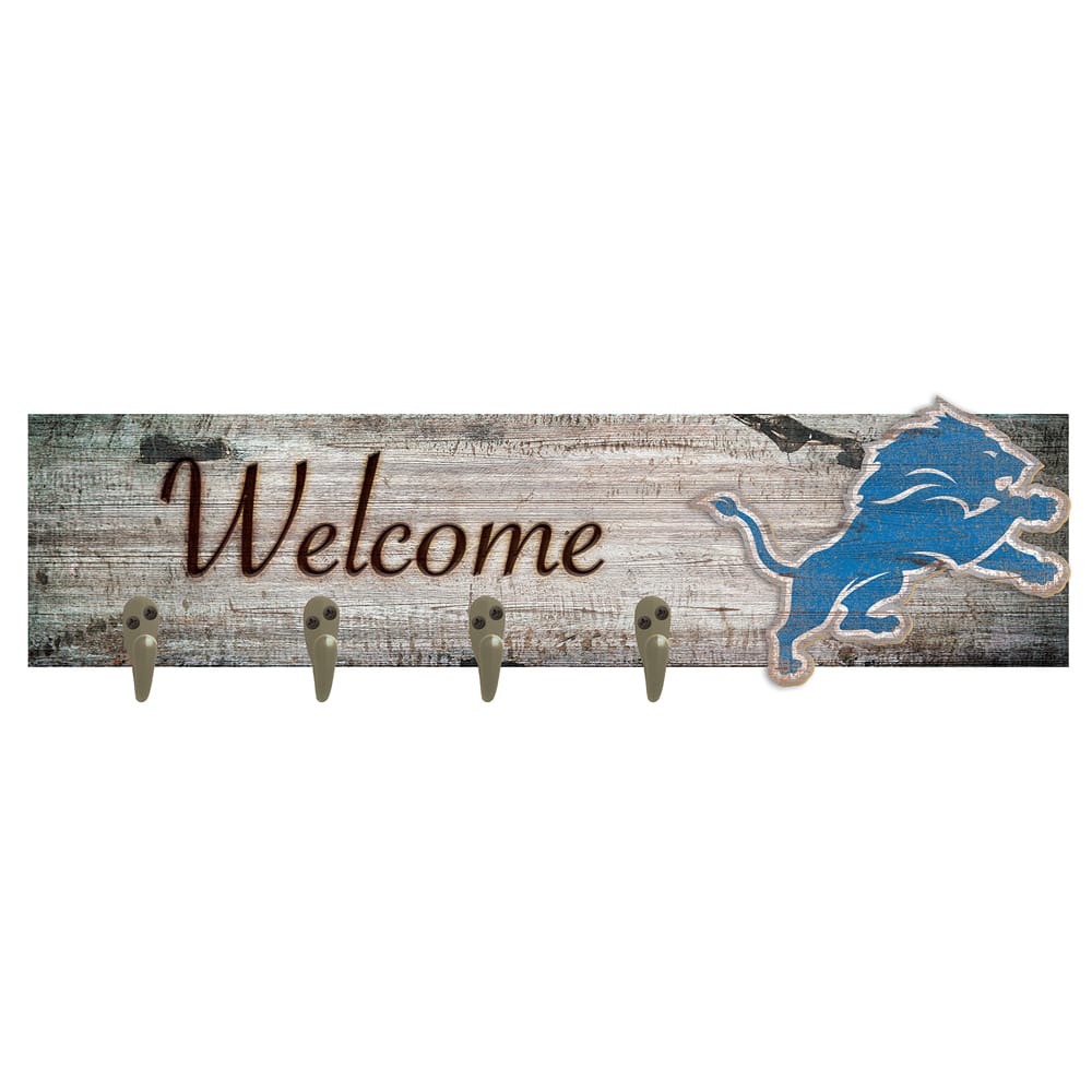 Fan Creations - Detroit Lions 24" x 6" Mounted Coat Hanger - Multicolor