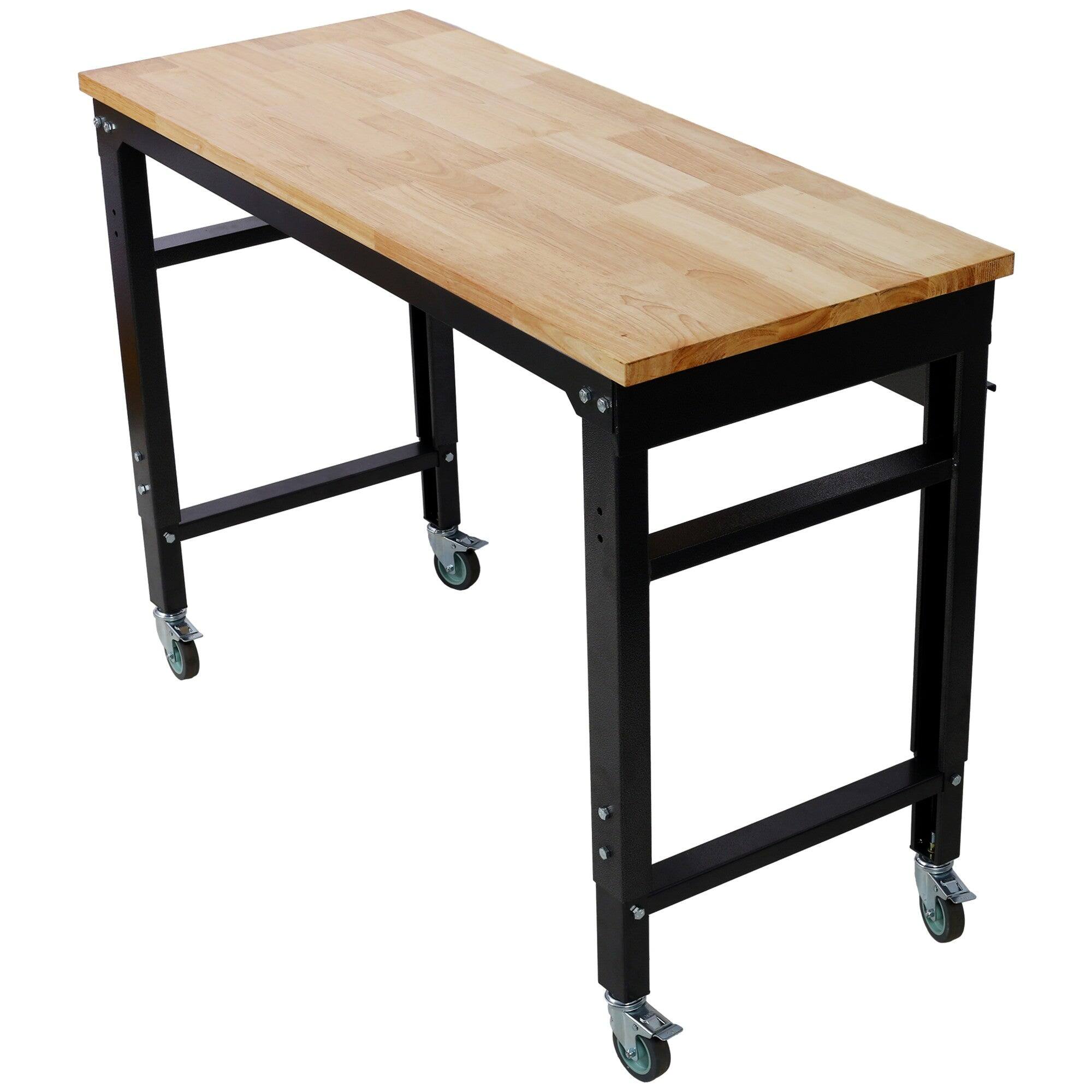 Alt View 2. Boyel Living - 48 inch W x 20 inch L Rolling Black Metal Adjustable Workbenches for Garage.