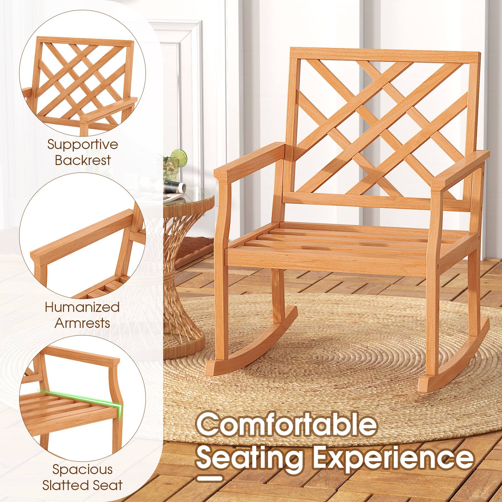 Supportive Backrest  
Humanized Armrests  
Spacious Slatted Seat  
Comfortable Seating Experience