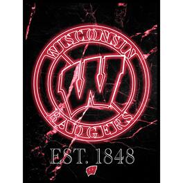 Fan Creations - Wisconsin Badgers 12'' x 16'' Framed Circle Logo Print - Black