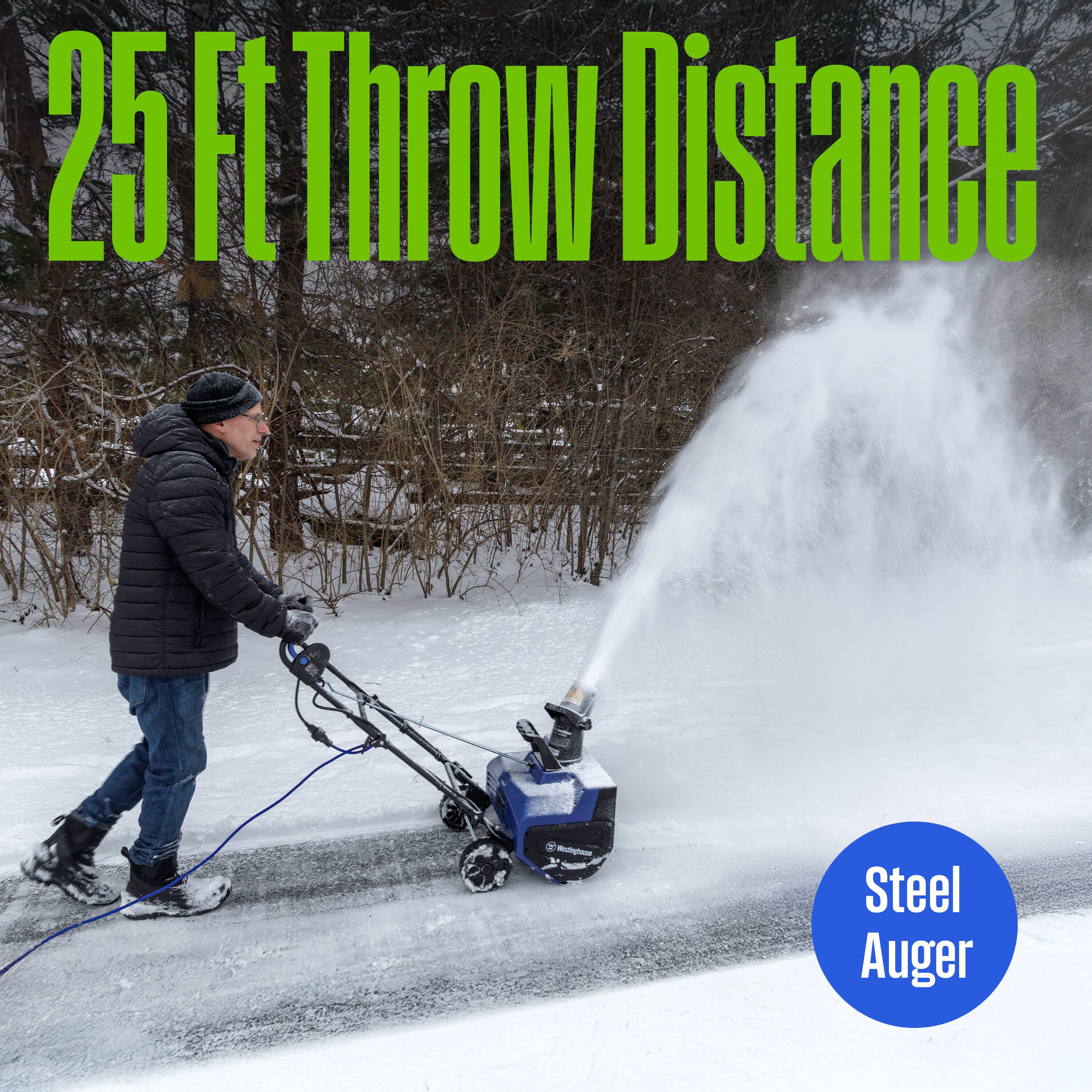 25 Ft Throw Distance  
Steel Auger