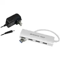 IOGEAR - Met(AL) 4-Port USB 3.0 Hub - White - Front_Zoom