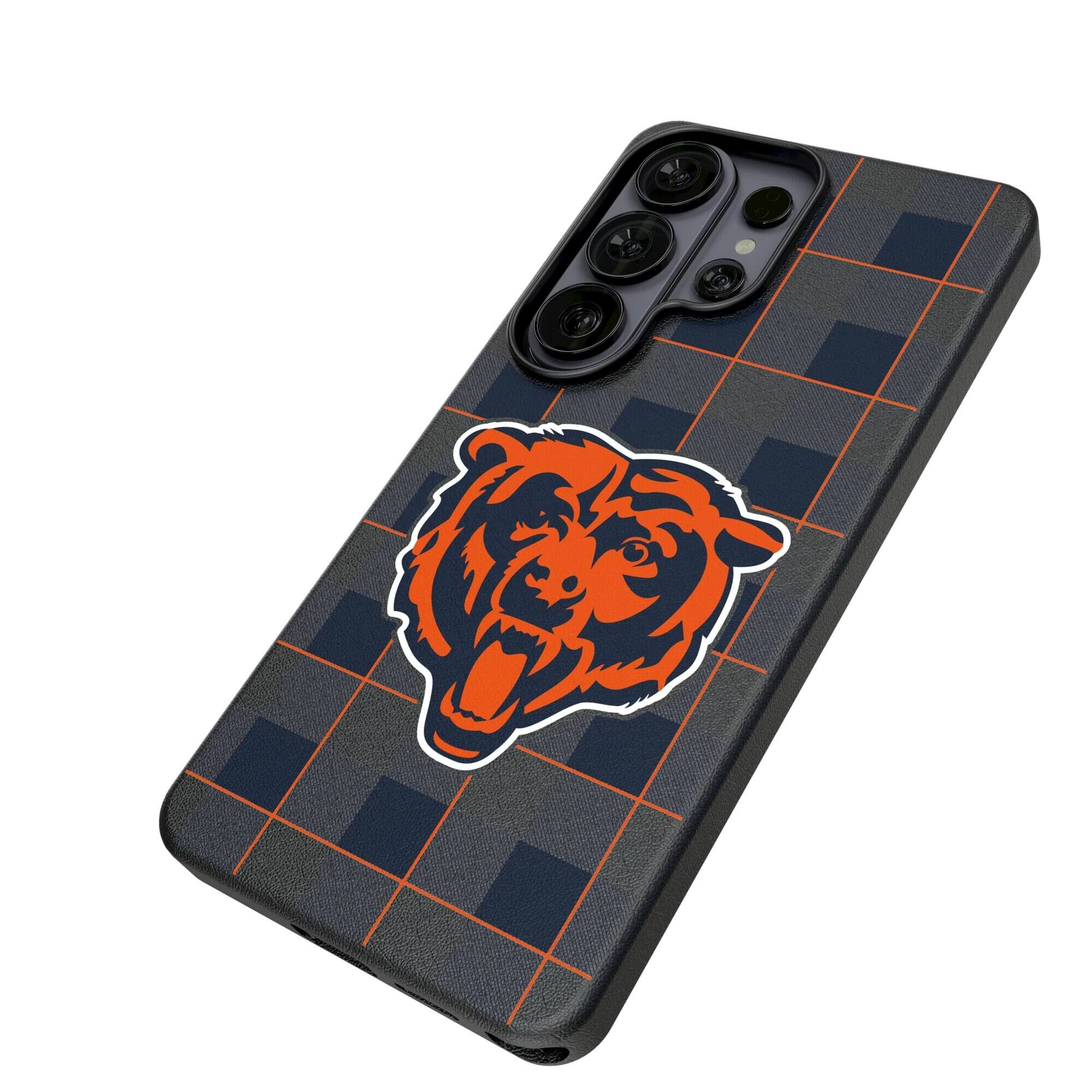 Alt View 1. Keyscaper - Chicago Bears Plaid Galaxy Magnetic Bump Case - S24 Plus - Black.