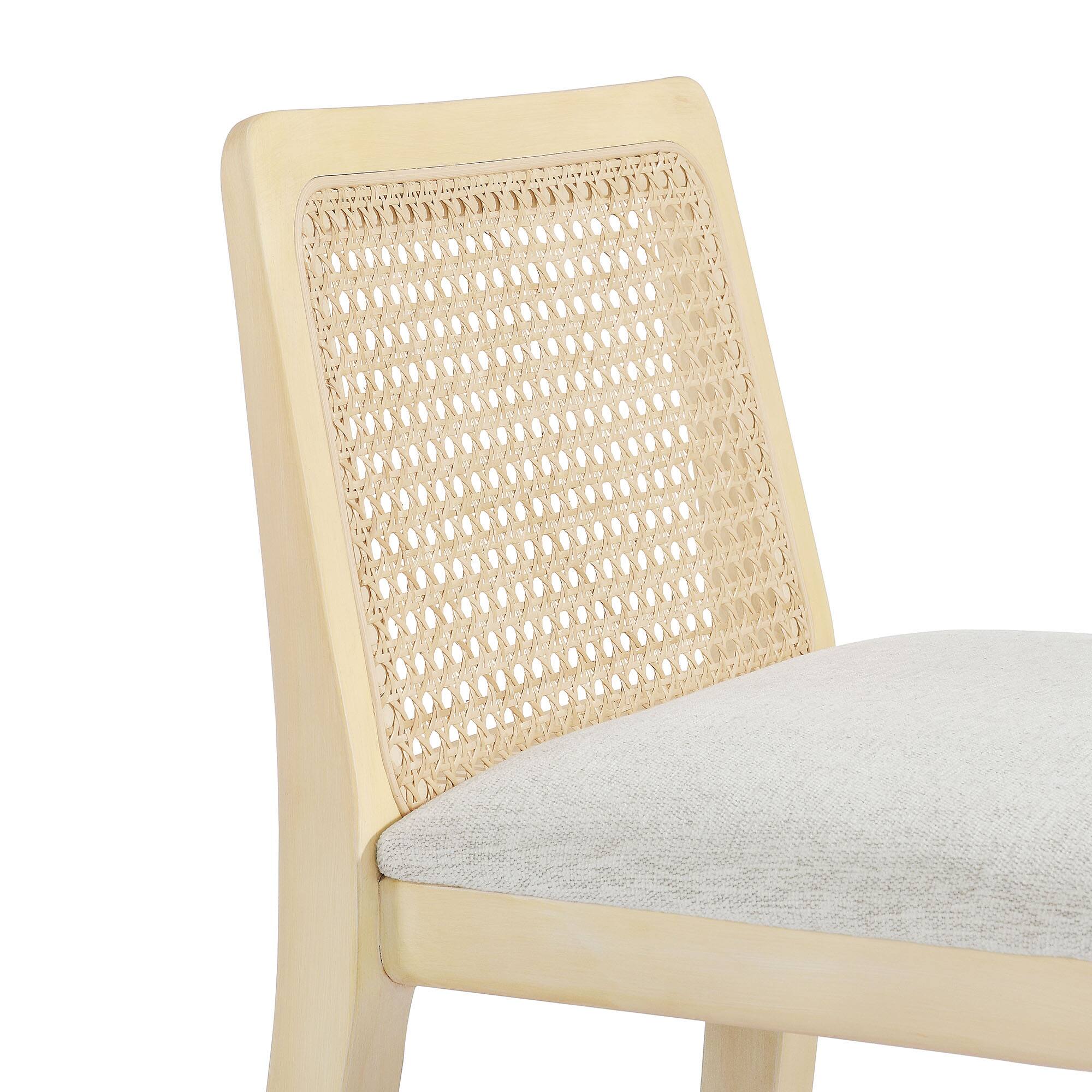 Alt View 5. Modway - Monarch Wood and Rattan Bar Stool by Modway - Antique White Natural Heathered Weave Ivory.