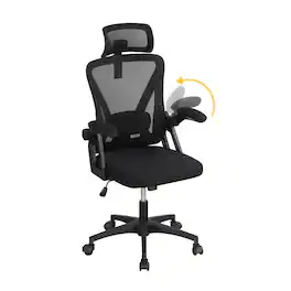 Costway - Ergonomic Mesh Office Chair w/ Adjustable Lumbar Support & Headrest - Black