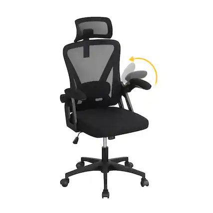 Front. Costway - Costway Ergonomic Mesh Office Chair w/ Adjustable Lumbar Support & Headrest - Black.