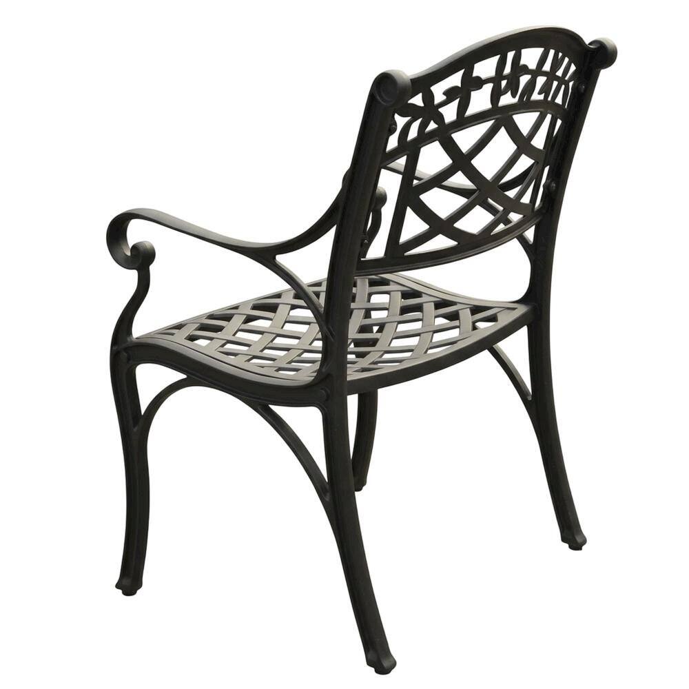 Left. Outdoor Escape - Outdoor dining chairs set with comfortable armrests and durable build - Black.