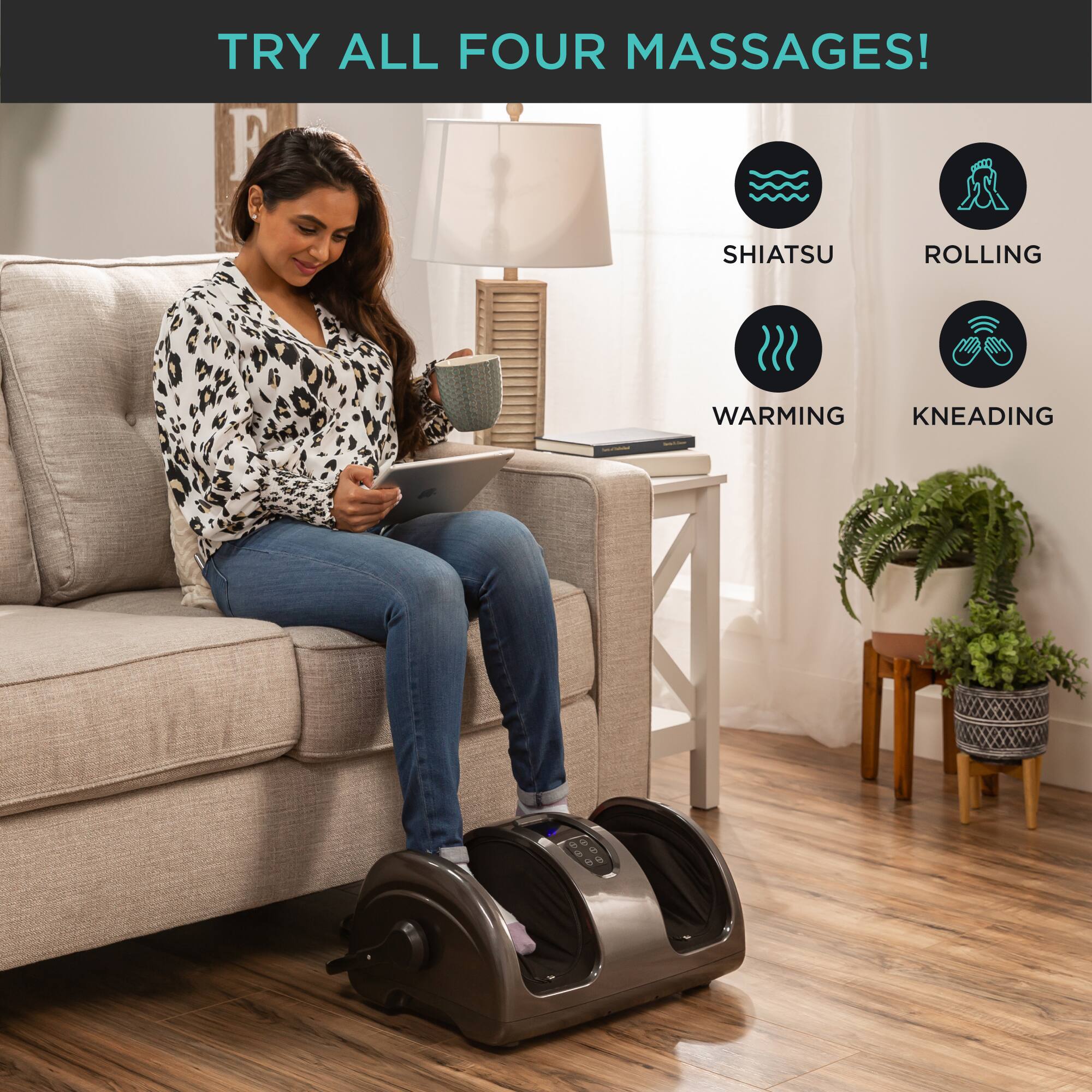 TRY ALL FOUR MASSAGES! SHIATSU, ROLLING, WARMING, KNEADING