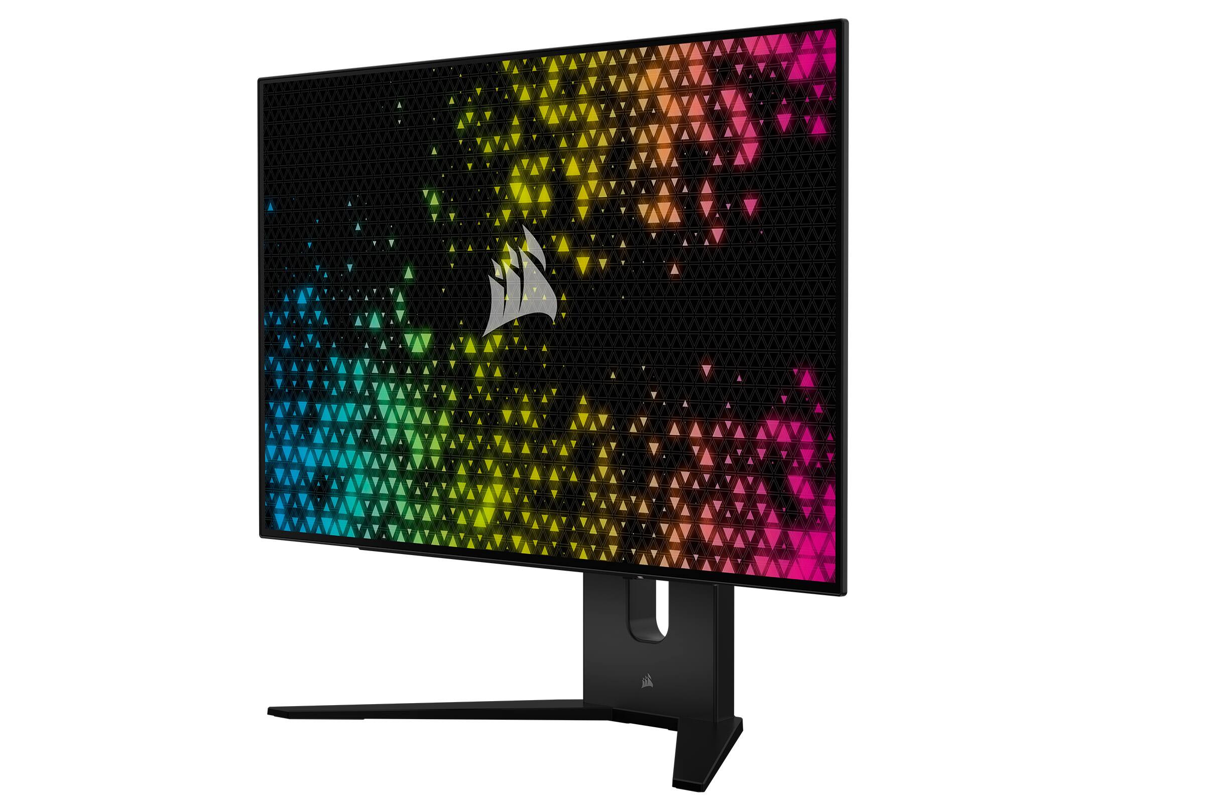 Angle. CORSAIR - XENEON 27" OLED QHD FreeSync Premium and G-SYNC Compatible Gaming Monitor with HDR (HDMI, USB, DisplayPort) - Black.