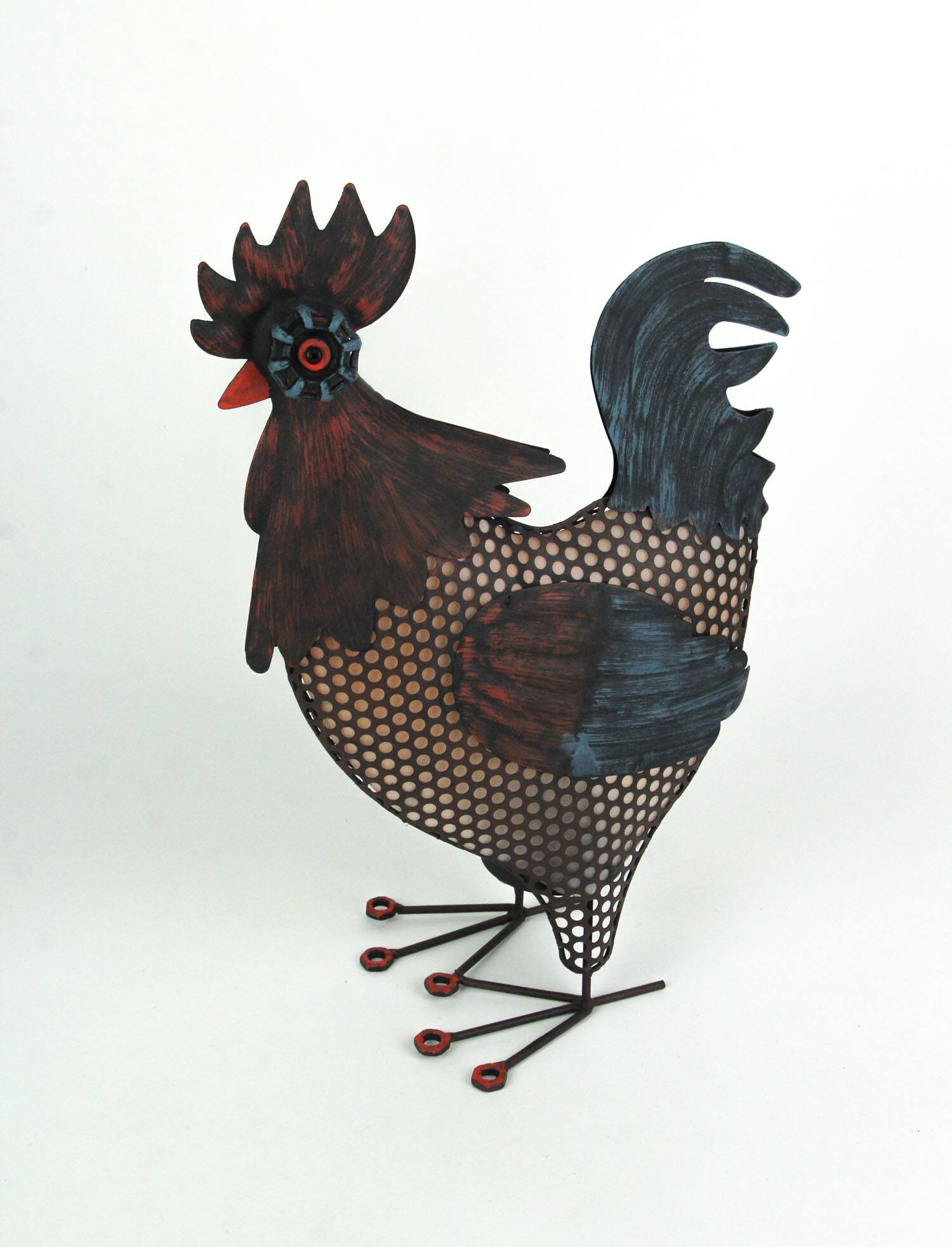Alt View 2. Things2Die4 - Industrial Farmhouse Brown Metal Rooster Battery Powered Accent Light - Multicolored.