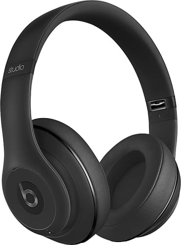 Beats by Dr. Dre - Geek Squad Certified Refurbished Beats Studio Wireless Over-the-Ear Headphones - Black - Angle