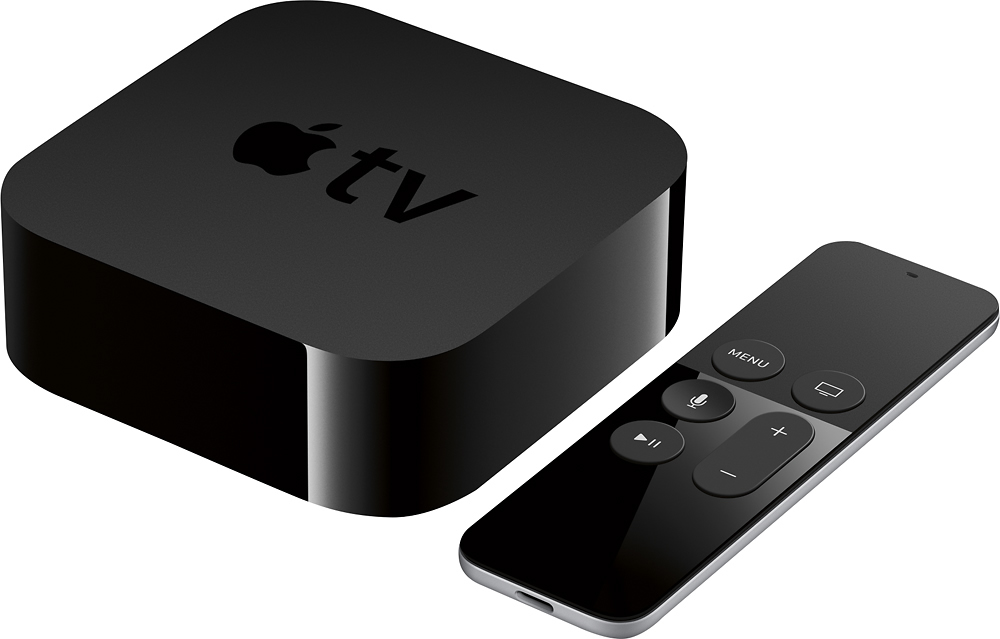 Left View: Geek Squad Certified Refurbished Apple TV - 64GB - Black