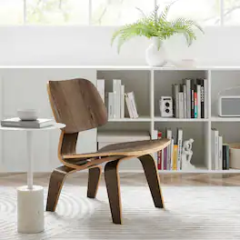 Fathom Wood Lounge Chair by Modway - Walnut